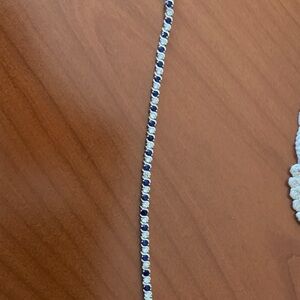 Elegant Blue and White Tennis Bracelet